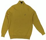 Nautica Mens 1/4 Zip Solid Pullover Sweater (Yellow)