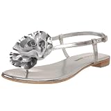 Patricia Green Women's Rosette Sandal,Silver,7 M US
