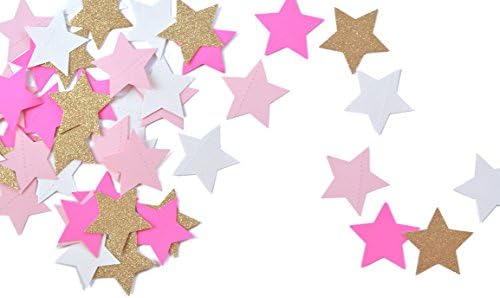 Twinkle, Twinkle Gold Glitter and Pink Ombre Glittery, Shimmering Star Garland 2 Pack!