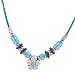 Aqua Flower Charm Girls Pendant Necklace -- Made In USA
