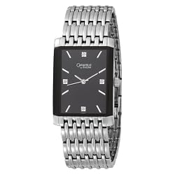 Caravelle by Bulova Men's 43D007 Diamond Accented Black Dial Watch