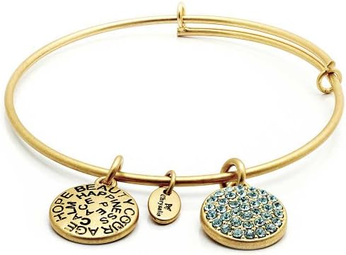 Chrysalis March Aqua Swarovski Crystal Gold-Plated Bangle