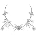 EVER FAITH Halloween Party Costume Jewelry Austrian Crystal Gothic Tarantula Spider Web Collar Necklace Cosplay Accessories for Women