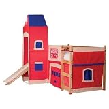 Loft Bed with Firehouse Tent and Slide