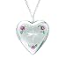 Sterling Silver Heart Shaped Cross w/ Flowers Locket