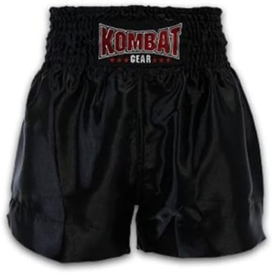 Kombat Muay Thai Boxing Training Black Satin Shorts 2122 (5L)