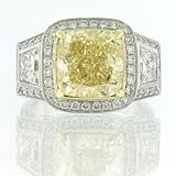 9.04ct Fancy Yellow Cushion Cut Diamond Engagement Anniversary Ring