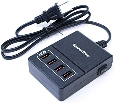 Garadise 6A 4-Port High Speed Desktop USB  Charger with ICS Technology for iPhone, iPad, Samsung Galaxy, Nexus, HTC, Nokia &amp; others - Black