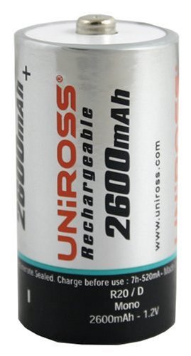 Childrens Toyshop  Electronics : UniRoss 2 x Ni-Mh 2600 mAh D Rechargeable Batteries