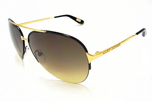 Marc Jacobs MJ 308 S Sunglasses MJ 308S Shiny Black Yellow Gold I4YED Shades
