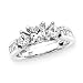 3 Diamond Princess Cut Anniversary Ring 1 1/2 ct. in 14K White Gold