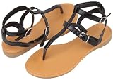 Womens Roman Gladiator Sandals Flats Thongs 2 Buckle Shoes 4 colors