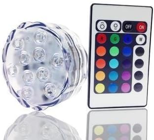 Kencai 1 PCS Environmental LED Submersible Waterproof Lights Battery Powered LED Accent Lights 10pcs SMD Super Bright LED Chips,remotes for Wedding, Centerpiece, Halloween, Party Lights(1 Pack) (1)