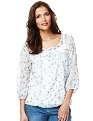 Indigo Collection Cherry Blossom Gypsy Top with Camisole