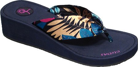 Cudas Women's Skye Sandals,Navy Satin,10 M