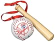 Major League New York Yankees Baseball and Bat Christmas Ornament 3"