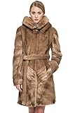 Ovonzo Women's Faux Fur Coat with Hood Gold