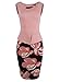 Fantaist Women's Keyhole Neck Floral Print Cotton Peplum Bodycon Office Dress