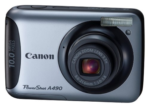 Canon PowerShot A490 10.1 MP Digital Camera with 3.3x Optical Zoom and 2.5-Inch LCD (Silver)