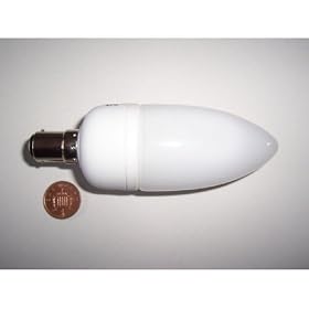 5 x Candle shape. 11w SBC (B15) Small bayonet cap fitting. Eveready low energy saving light bulbs.