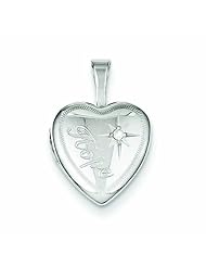 Genuine .925 Sterling Silver & Diamond Hope 12mm Heart Locket 1.3 Grams. 100% Satisfaction Guaranteed.