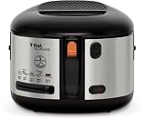 T-fal FF172D52 Filtra One Brushed Stainless Steel 1,600-Watt Cool Touch Exterior Electric Deep Fryer, Silver