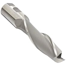 Melin Tool A-L Cobalt Steel Square Nose End Mill, General Purpose, Uncoated (Bright) Finish, Single Cut, 2 Flutes, Center Cutting