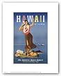 Hawaii By Clipper by Reproduction Vintage Poster 10.5"x7" Art Print Poster