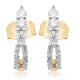 10k Yellow Gold Diamond J-Hoop Earrings (1/3 cttw, I-J Color, I3 Clarity)