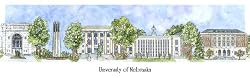University of Nebraska - Collegiate Scenes - 9" x 18"