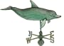 Copper Large Dolphin Weathervane - Verdigris Green Antique Finish