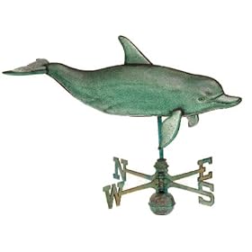 Large Dolphin Weathervane - Antique Finish by 