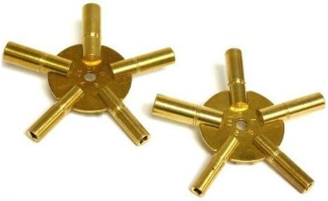 T4J - Brass Spider Clock Winding Keys Odd & Even Sizes. Pair 10 SIZES by T4J