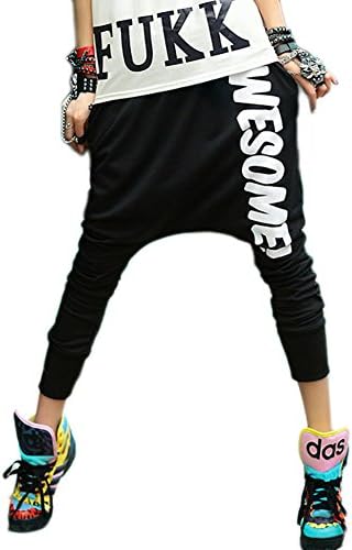 JINMIG Women's Girl's Casual Slim Fit Jogging Harem Pants Hip-hop Sports Pants