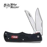 Ridge Runner Pocket Knife Double Action Black Handle