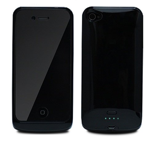 GreatShield G8Power Series Slim-Profile 1400mAh Extended Rechargeable Battery Case for iPhone 4 AT&T (Black)-GreatShield