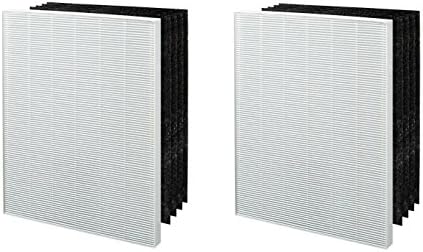 LifeSupplyUSA 2 HEPA Air Purifier Filters 8 Carbon Filters Compatible with Fellowes AP-300PH Air Purifier HF-300
