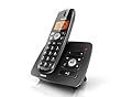 Philips XL3751B DECT Single ECO schnurloses Telefon mit Komfort- Grosstasten, Anrufbeantworter 30Min (XHD High-End Sound, Displaybeleuchtung, Voll-Duplex Freisprechen am Mobilteil)