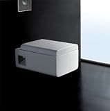 Produkt-Bild: Wellness-Design Toilette /H&auml;nge-WC Klo-sett frei stehend /h&auml;ngend -moderne Badezimmer-Badkeramik, Wand WC mit Wasser-Sp&uuml;lung in verdecktem Toiletten-Sp&uuml;lkasten, Garnitur: Sch&uuml;ssel Toilettendeckel und WC-Sitz, Acryl+Keramik in bad+sanit&auml;r-wei&szlig;