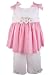 Rare Editions Spring/Summer Girls Pink Gingham Daisy Capri Pant Set
