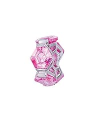 Zable (tm) Sterling Silver Pink Hexagons Pandora Compatible Bead / Charm