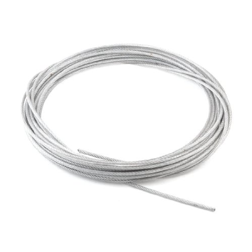 Amico Hoisting Lifting 3mm Dia PVC Coated Flexible Stainless Steel Wire Rope 10m Long On Sale