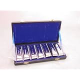 HARMONICAS 7 HARP SET - 10 HOLE EACH - MAJOR KEY w CASE