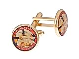 Gold plated Brooklyn Dodgers baseball cufflinks with presentation box. Made in the U.S.A