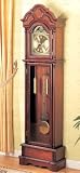 Beautiful Cherry Grandfather Clock Wood Curio Chime New – Coaster 900749