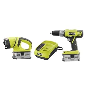 Factory-Reconditioned Ryobi ZRP813 18-Volt Lithium Ion 2-Tool Drill Kit