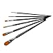 ZHOUXINXING Nail Shap Orange Nylon Hair Black Long Birch Wood Rod 6Pcs/set Acrylic Brush Oil Painting Brush