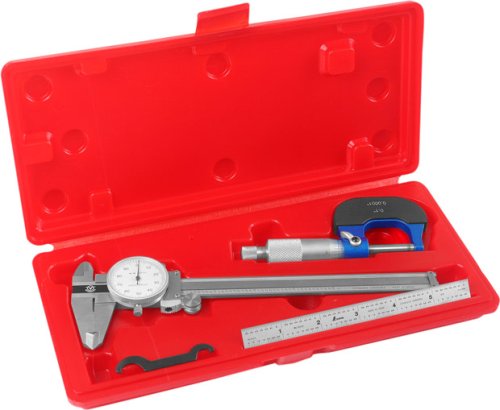 Professional SAE Measuring Instrument Set - Caliper, Micrometer, Machinist's Ruler