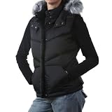 Hurley Iconic Black Faux Fur Women's Puffer Vest