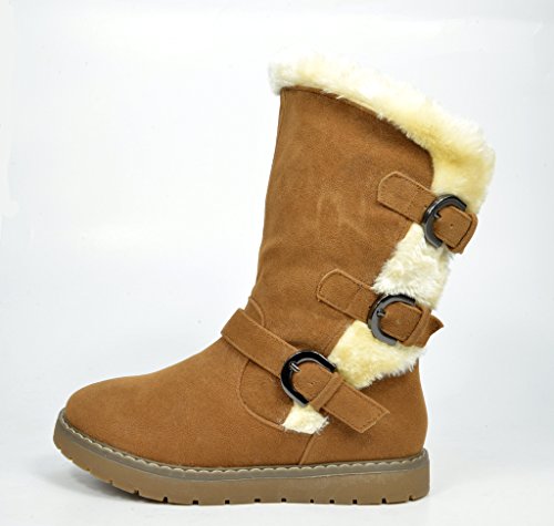 Dream Pairs KOREL/KUTTON Girls Winter Fully Fur Lining Kids Boots